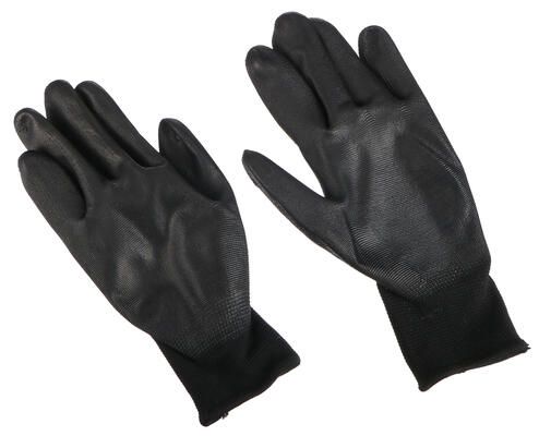 Rukavice pracovní z polyesteru polomáčené v polyuretanu GLOVE PE-PU 10, černé, velikost 10 SIXTOL