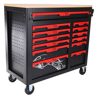 Dílenský vozík s nářadím MECHANIC TROLLEY TITAN 1559, 13 šuplíků, 1559 ks nářadí SIXTOL