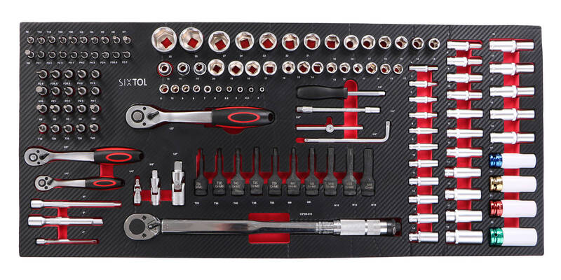 Dílenský vozík s nářadím MECHANIC TROLLEY TITAN 1559, 13 šuplíků, 1559 ks nářadí SIXTOL