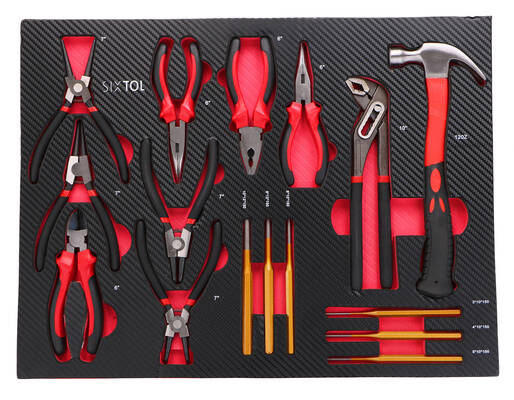 Dílenský vozík s nářadím MECHANIC TROLLEY TITAN 1559, 13 šuplíků, 1559 ks nářadí SIXTOL