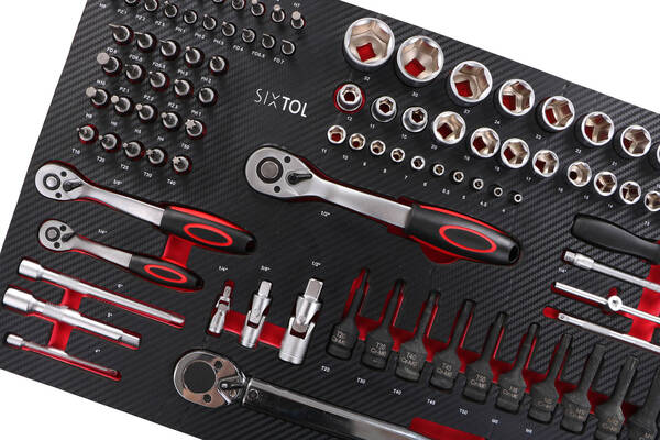 Dílenský vozík s nářadím MECHANIC TROLLEY TITAN 1559, 13 šuplíků, 1559 ks nářadí SIXTOL