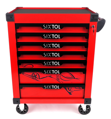 Dílenský vozík na nářadí MECHANIC TROLLEY KEVIN RED, 7 šuplíků SIXTOL