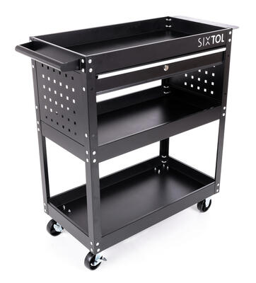 Dílenský vozík na nářadí MECHANIC TROLLEY ROGER DRAWER, 3 police + 1 šuplík SIXTOL