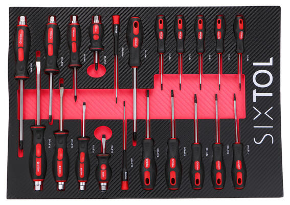 Modul s nářadím do dílenského vozíku MECHANIC TOOL TRAY 8, 21ks SIXTOL