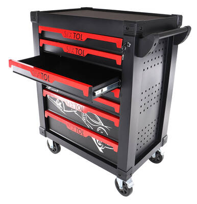 Dílenský vozík na nářadí MECHANIC TROLLEY KEVIN 182, 7 šuplíků,182 ks nářadí SIXTOL
