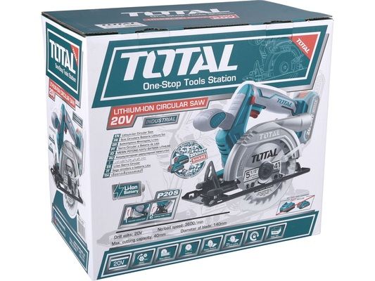 Pila kotoučová AKU, 140mm, 20V Li-ion, 2000mAh, industrial - bez baterie a nabíječky TOTAL-TOOLS