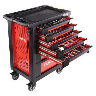Pojízdná dílenská skříňka s nářadím, 211ks, 7 zásuvek YATO