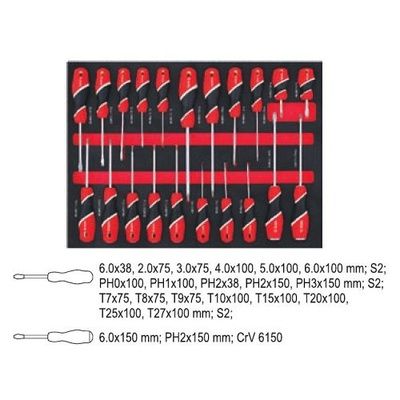 Pojízdná dílenská skříňka s nářadím, 211ks, 7 zásuvek YATO