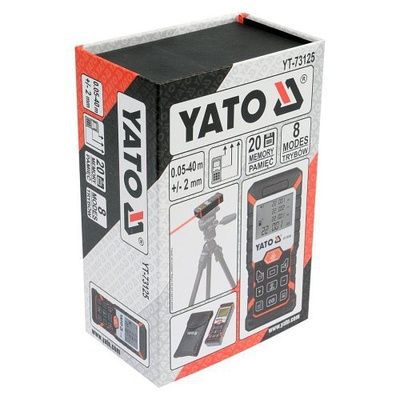 Laserový měřič vzdálenosti, úhlu, obvodu, objemu, max. 40m YATO