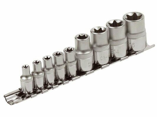 Hlavice nástrčné vnitřní TORX , sada 9ks, CrV EXTOL-PREMIUM