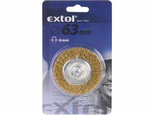 Kartáč okružní, O 63mm, vlnitý drát S 0,3mm, stopka 6mm EXTOL-CRAFT