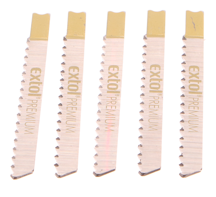 Plátky do přímočaré pily 5ks, 75x2,5mm, úchyt UNIVERSAL, HCS EXTOL-PREMIUM