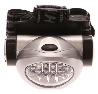 Čelovka 8 + 2 LED diod, dosvit 15m, 3 stupně svítivosti, baterie 3x1,5V AAA EXTOL-PREMIUM