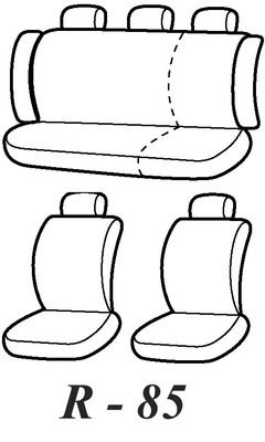 Autopotahy Škoda Octavia II, dělená, bez zadní loketní opěrky, modré SIXTOL