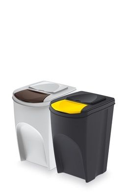 Sada 3 odpadkových košů SORTIBOX Bílá 392x293x620 / 35L PROSPERPLAST