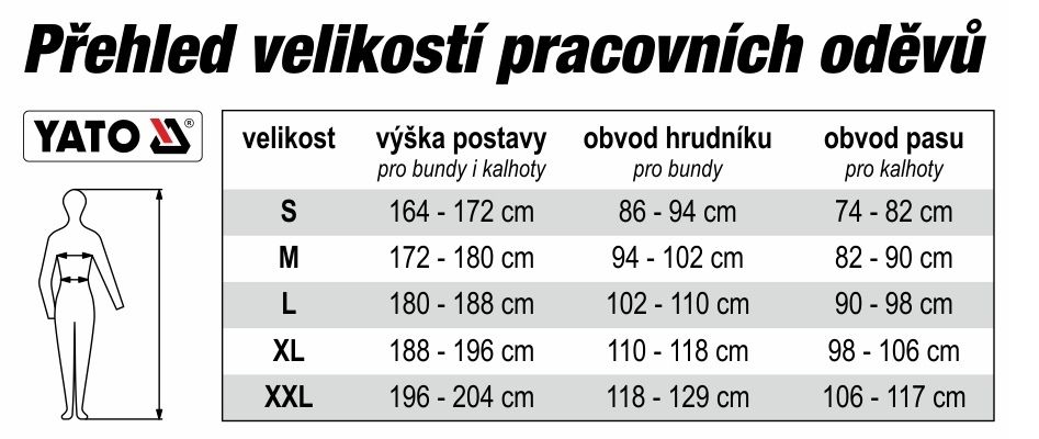 Pracovní kalhoty laclové DUERO vel. S YATO