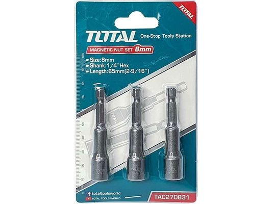 Sada magnetických nádstavců 3ks, CrV TOTAL-TOOLS