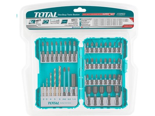 Vrtáky a hroty, sada 45ks, industrial TOTAL TOOLS
