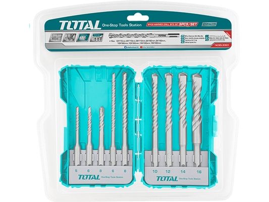 Vrtáky, sada 9ks, SDS Plus, industrial, SDS Plus TOTAL TOOLS