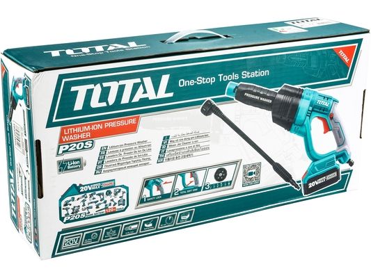 Tlaková myčka AKU 20V Li-ion, nabíječka a baterie (1x 4000mAh) TOTAL-TOOLS