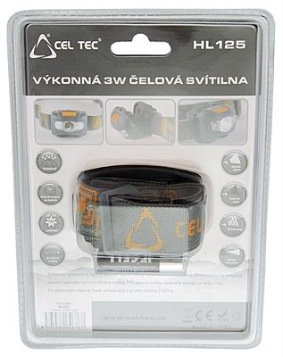 Čelová svítilna Cel-Tec HL125. voděodolná