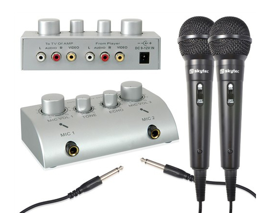 Karaoke set se 2 mikrofony SKYTEC