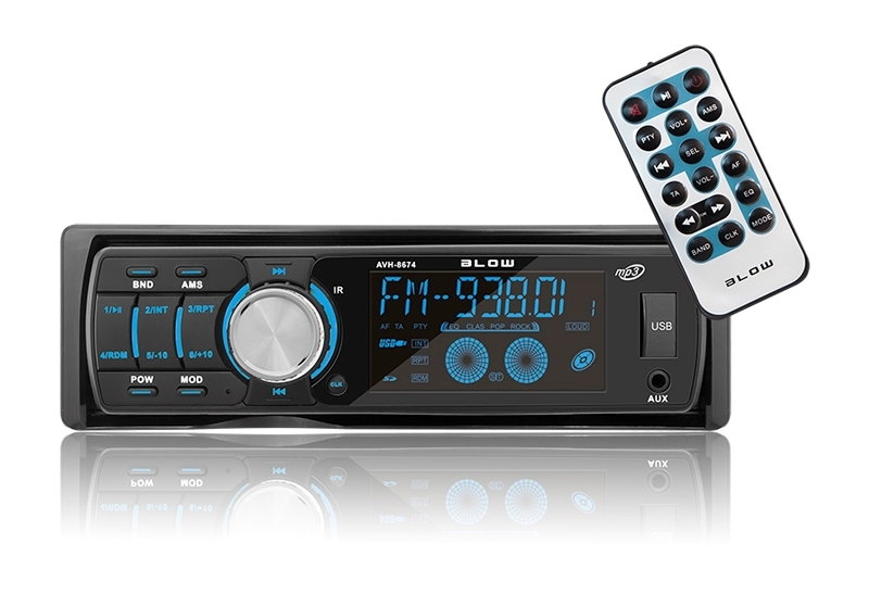 Autorádio BLOW AVH-8674 MP3, USB, SD, MMC, FM, dálkové ovládání, různé barvy podsvícení