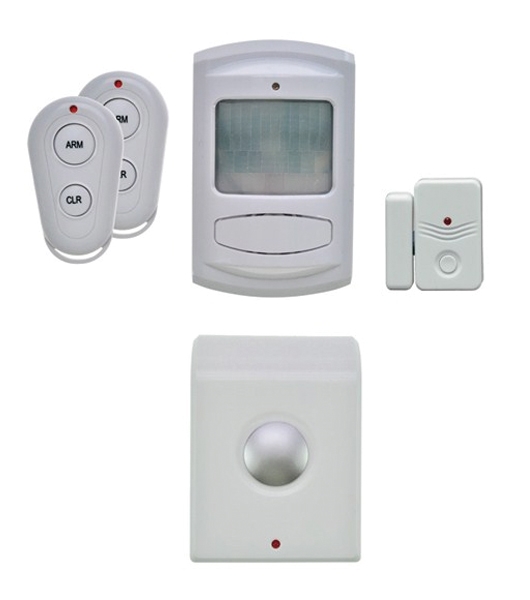 GSM Alarm set, pohybový senzor, siréna, okenní senzor + 2x dálk. ovl., bílý, 1D12, SOLIGHT