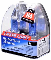 Žárovka 12V H4 100/90W P43t WHITE LASER 2ks COMPASS